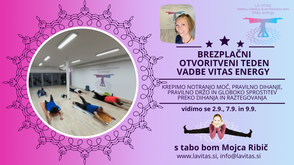 BREZPLAČNA PREDSTAVITEV VADBE VITAS ENERGY